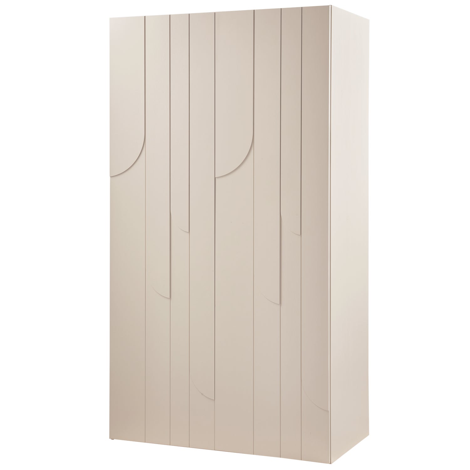 Retro Kleiderschrank Schlafzimmerschrank Rain in Beige mit drei Böden und einer Kleiderstange