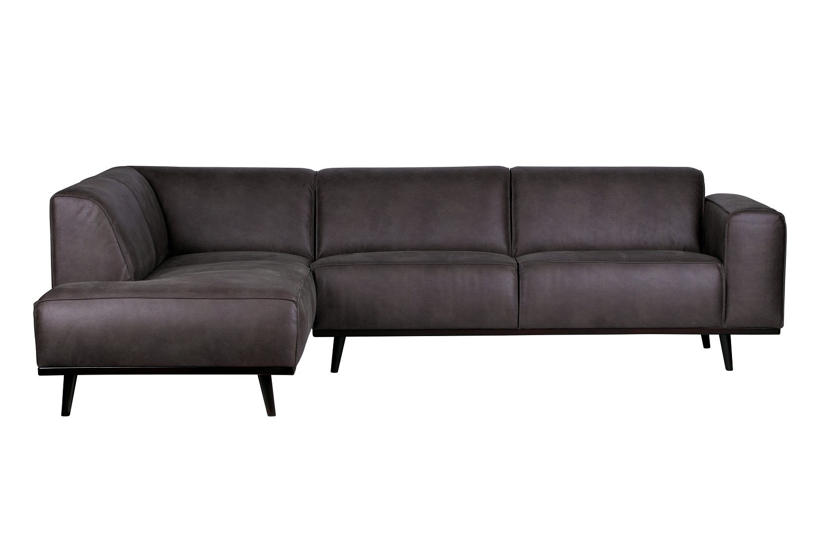 Ecksofa Recycle Leder Statement Dunkelgrau Links 274 x 210