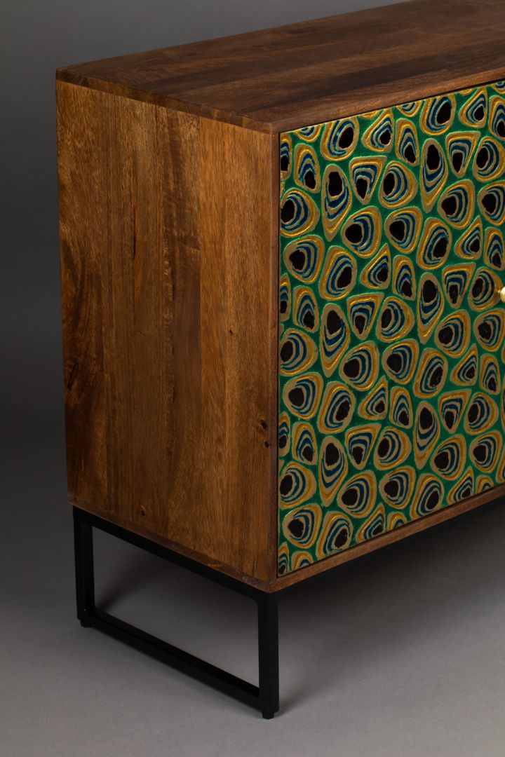 Sideboard Vintage Meena Mangoholz Metall Peacock