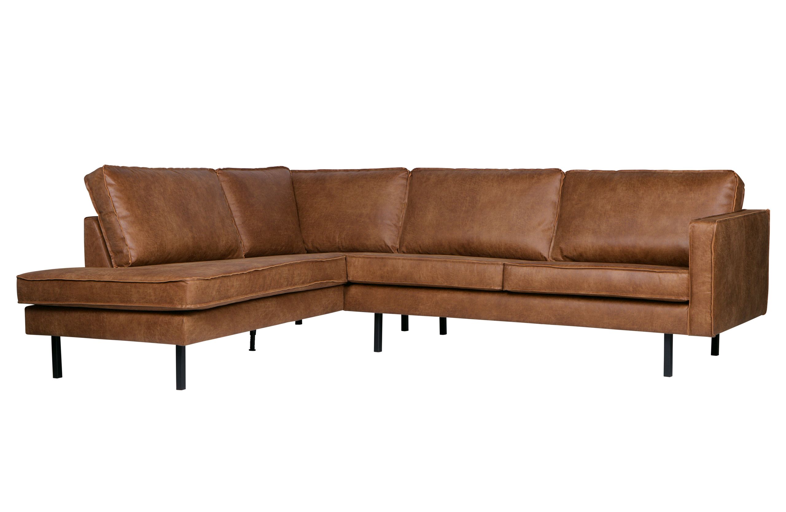 Ecksofa Eckbank Leder Rodeo 3-Sitzer Cognac Links 266/213 cm