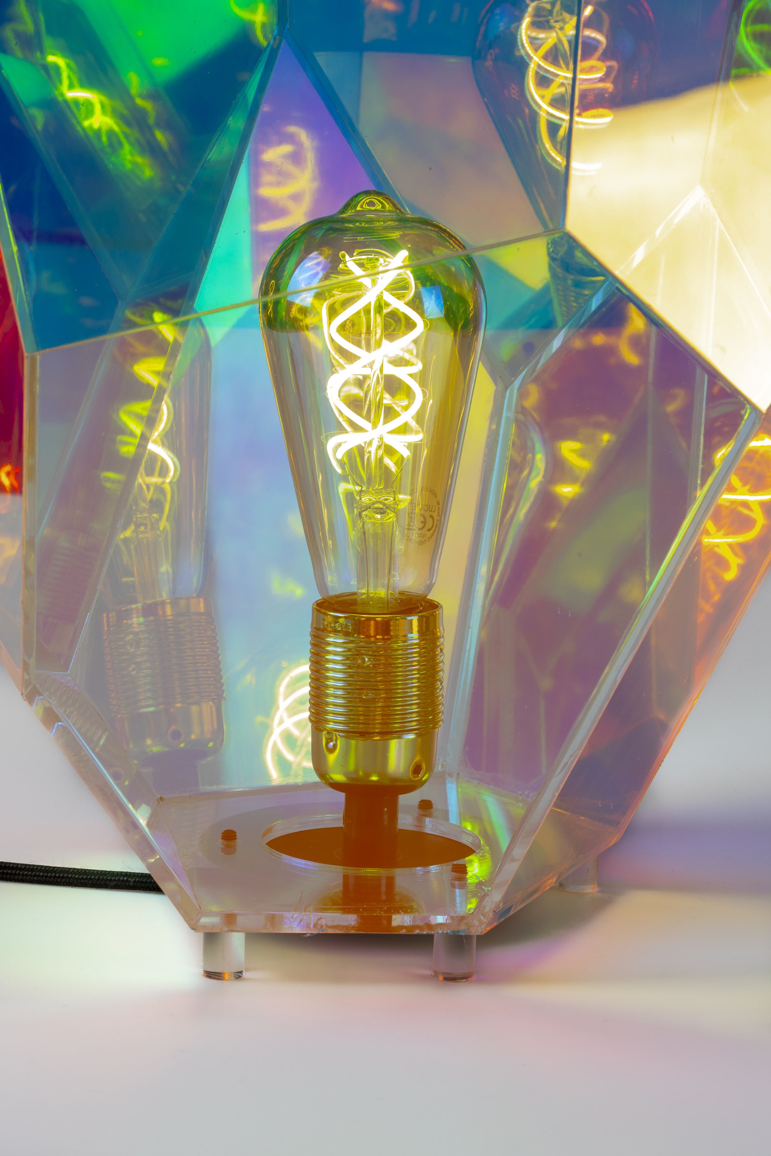 Retro Tischlampe Dear Diamond Holografisch 