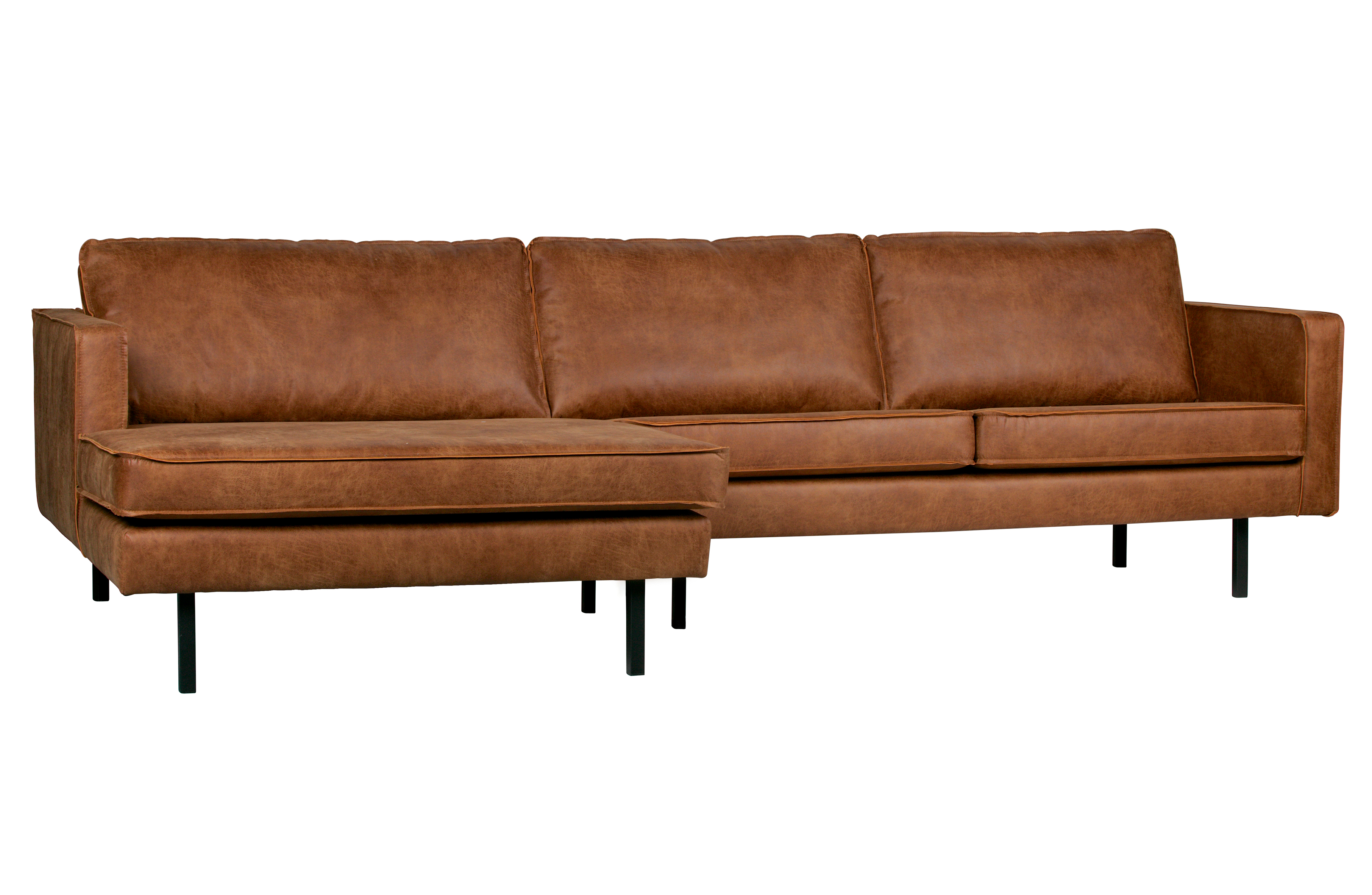 Ecksofa Leder Rodeo 3-Sitzer Cognac Links 300/160