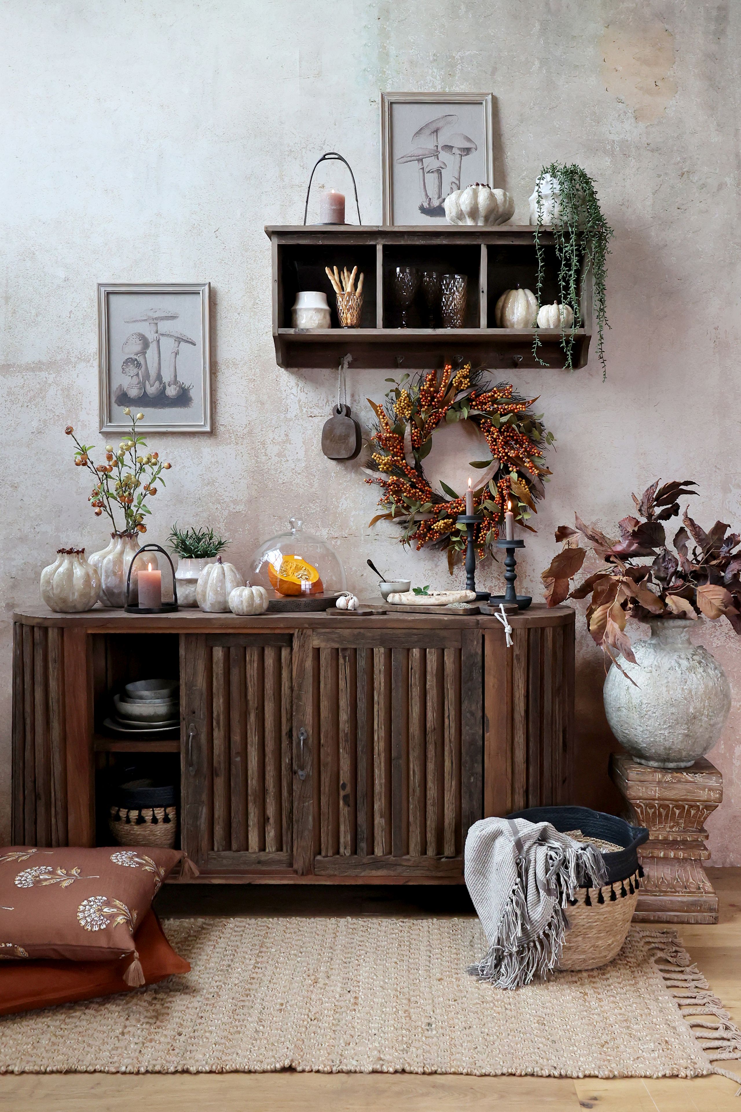 Vintage Sideboard Grimaud Rustic Wood Schiebetüren 