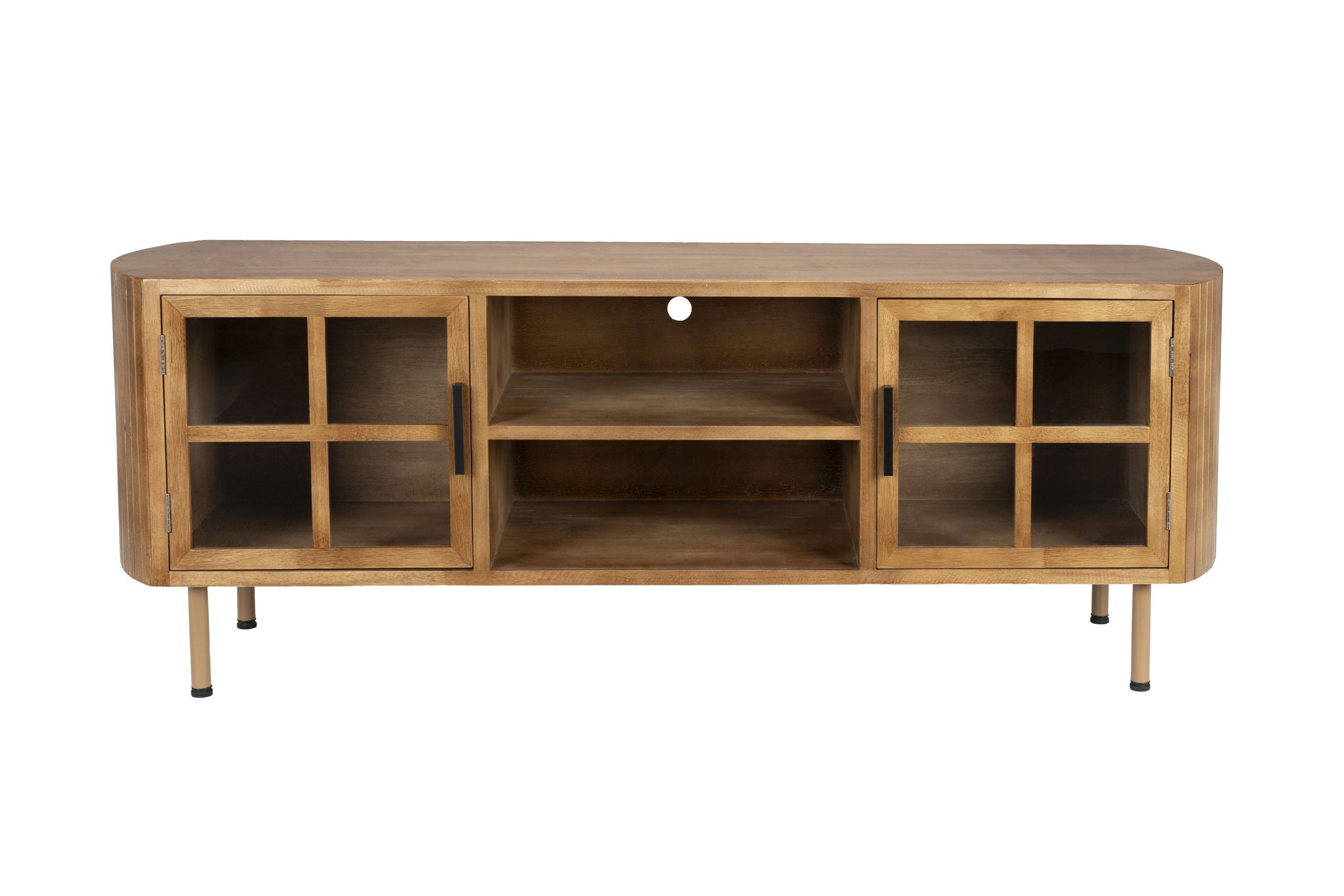 Retro TV-Board Sideboard Yaz Oval mit Sprossenkorpus