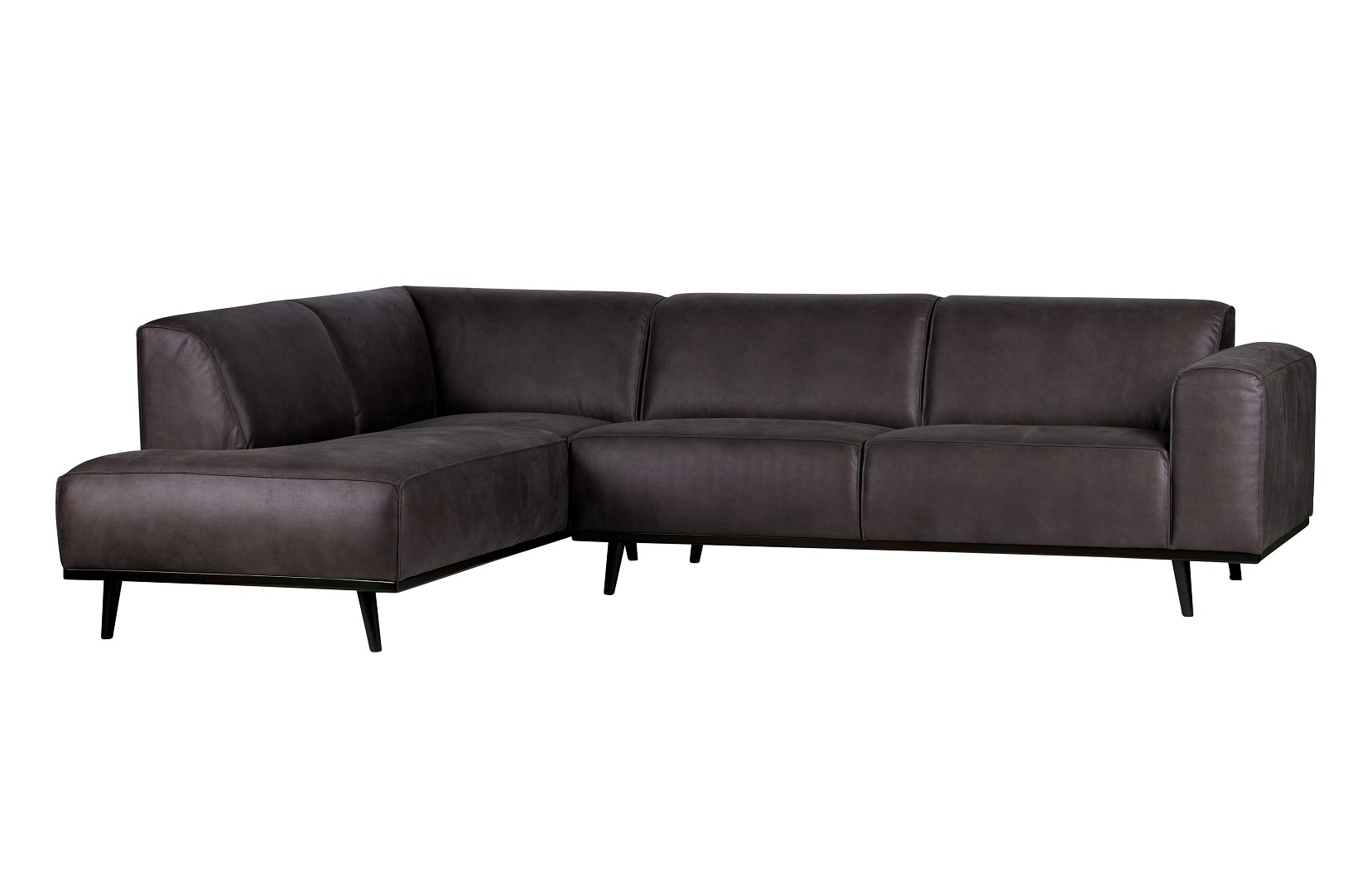 Ecksofa Recycle Leder Statement Dunkelgrau Links 274 x 210