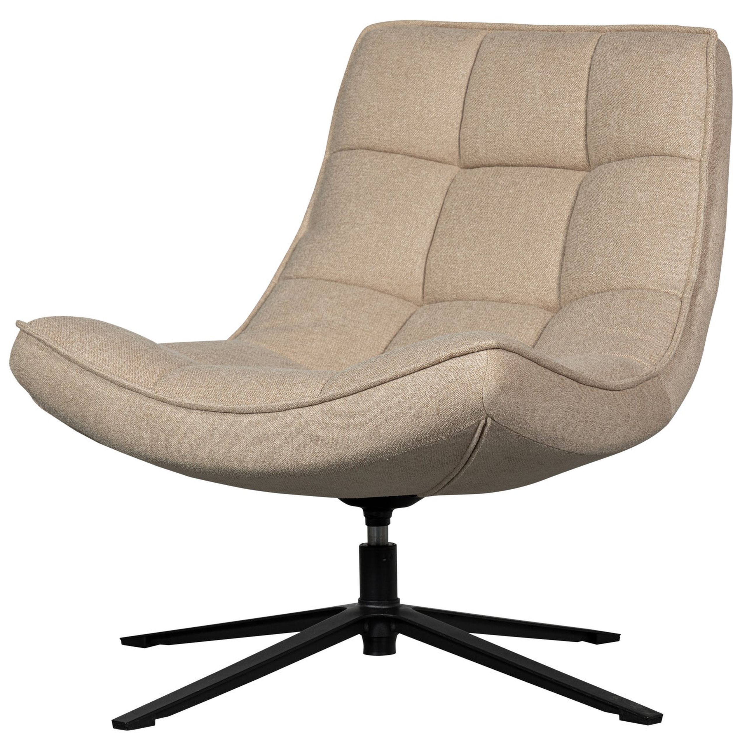 Retro Drehsessel Relaxsessel Maudi Stoff Naturfarben