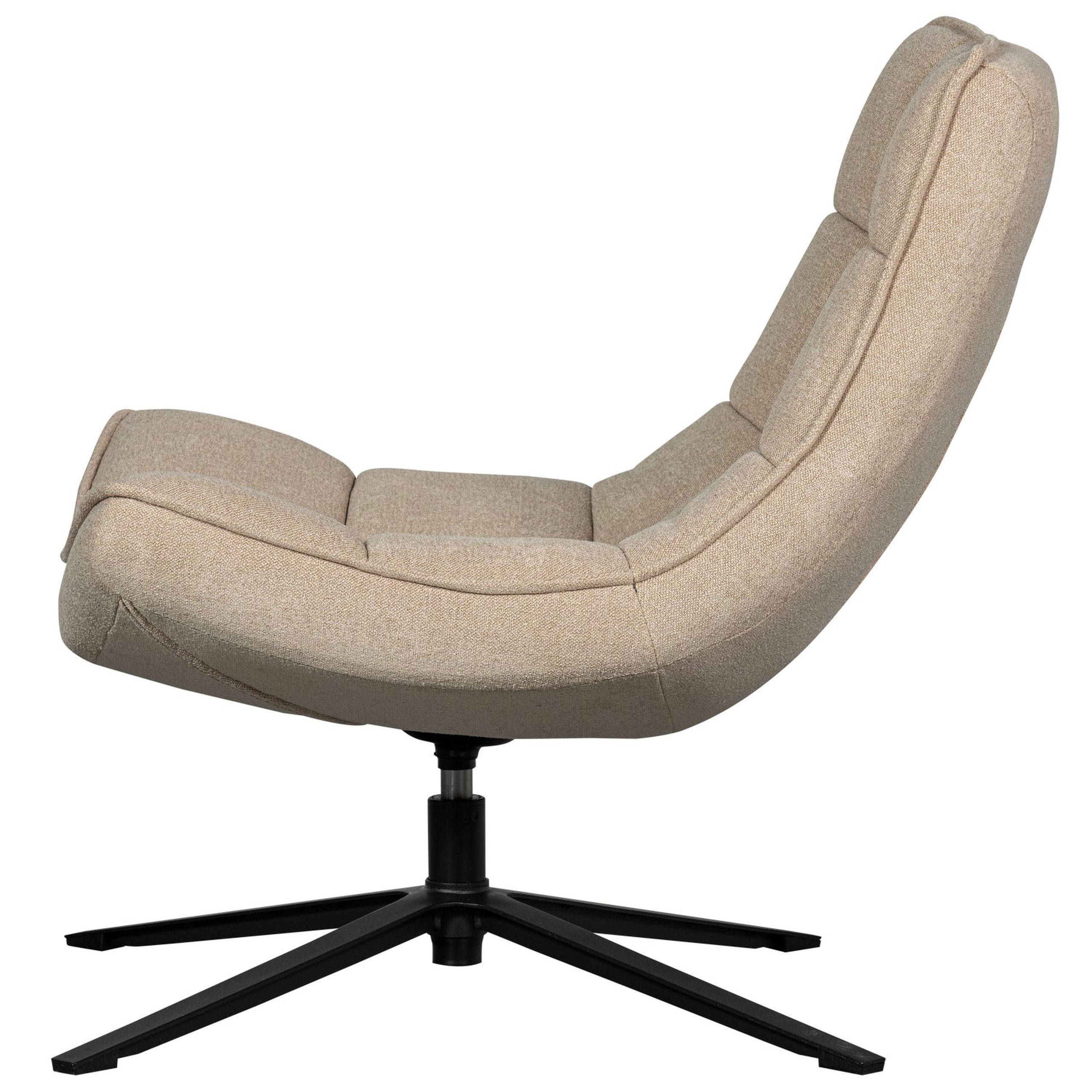 Retro Drehsessel Relaxsessel Maudi Stoff Naturfarben