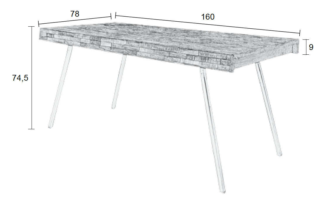 Esstisch Suri Modern Vintage Recyceltes Holz in 180 cm