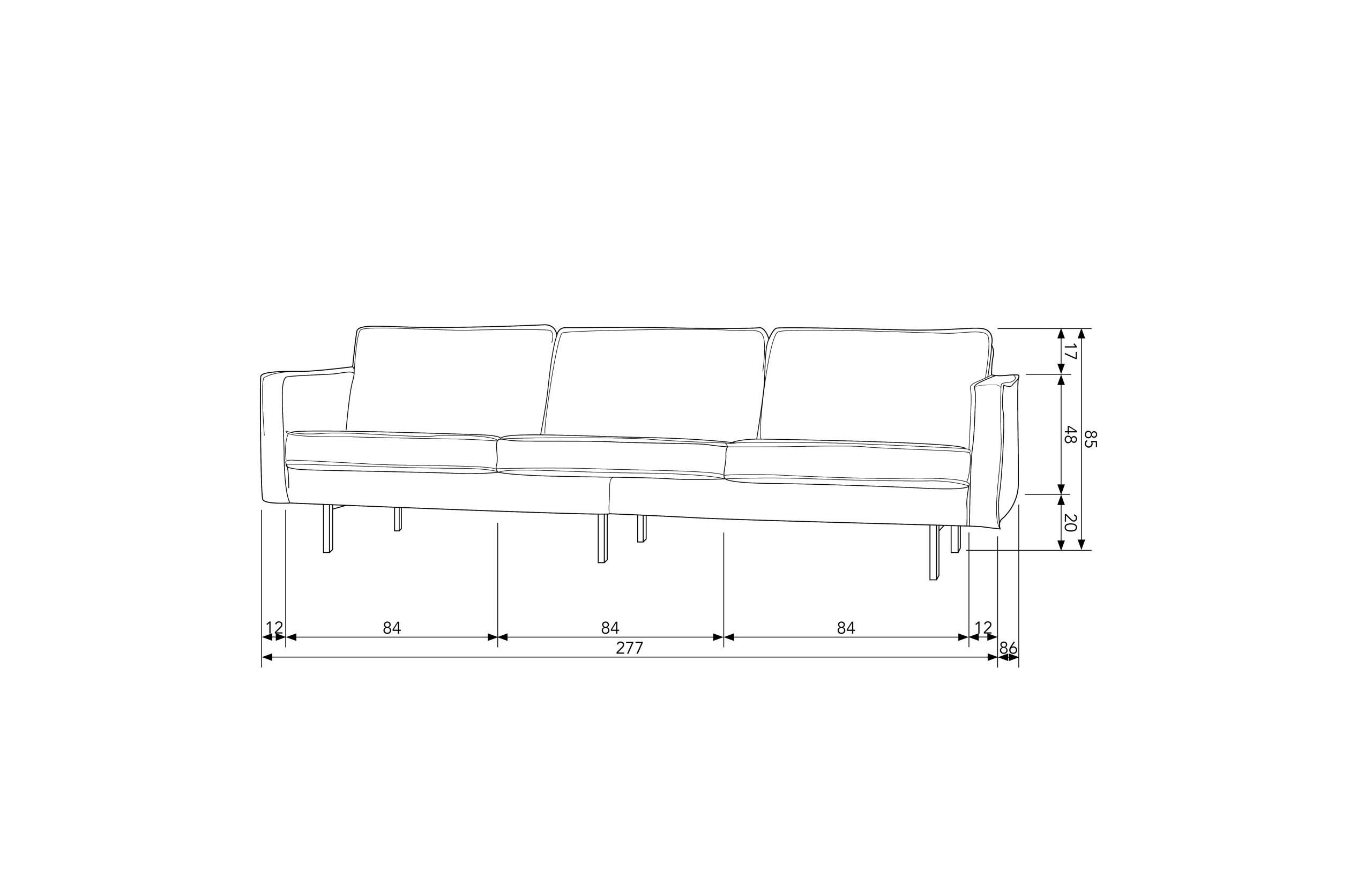 Retro Samtsofa Rodeo 3-Sitzer Ocker