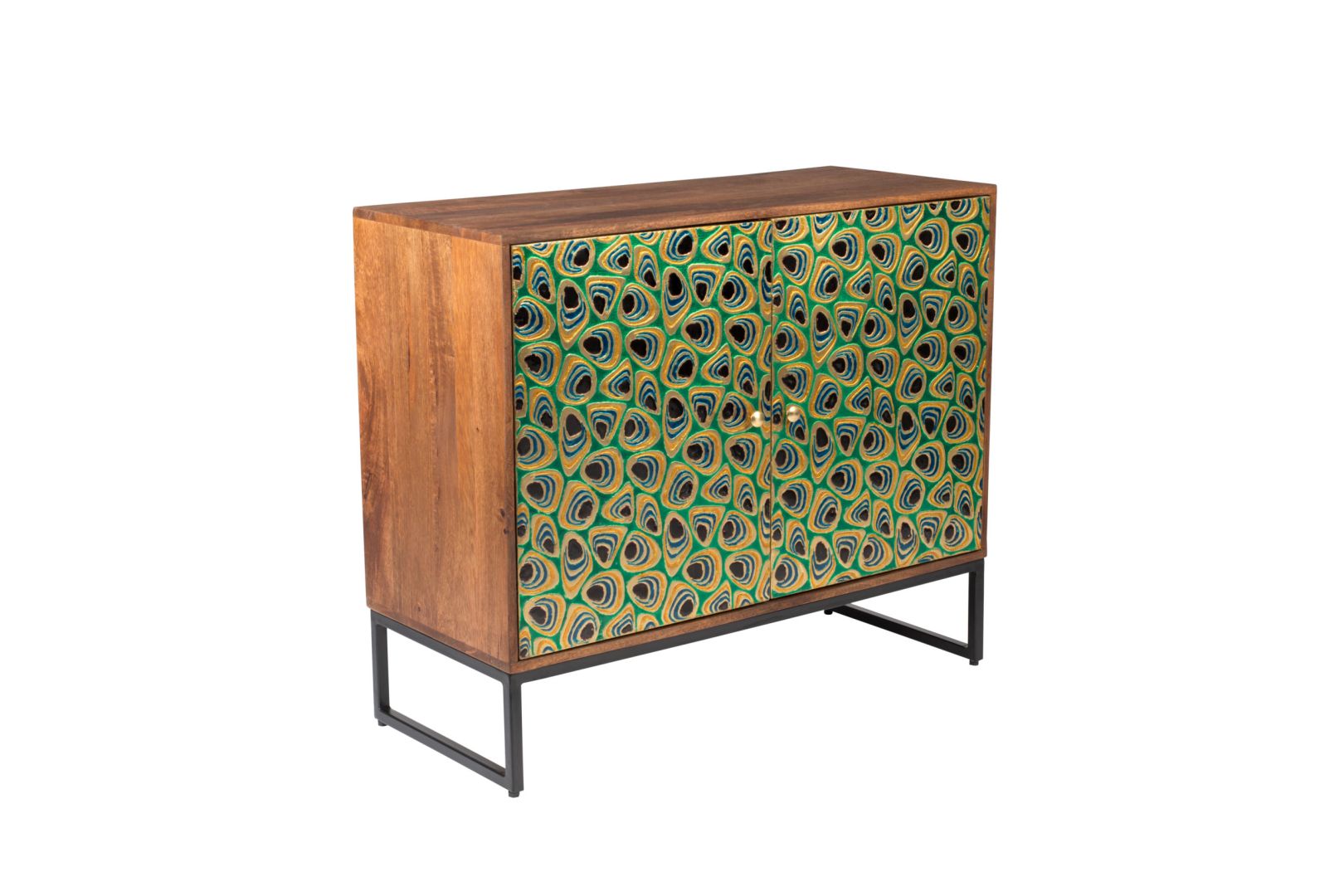 Sideboard Vintage Meena Mangoholz Metall Peacock