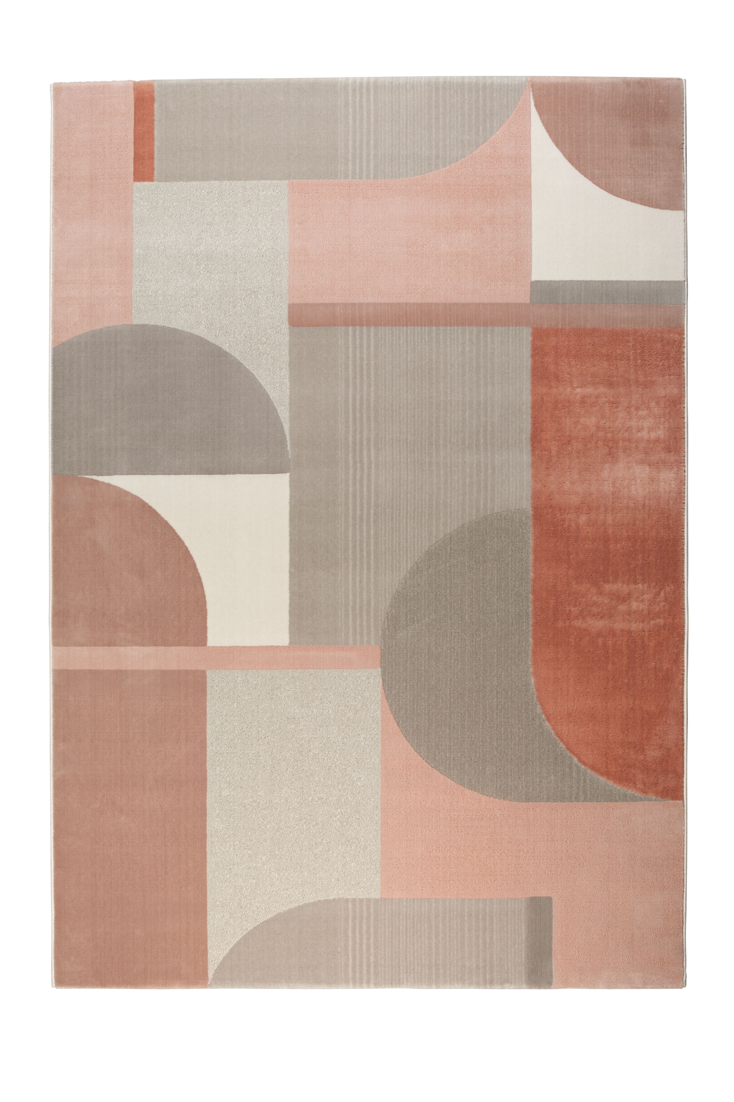 Retro Teppich Hilton Art Deco Grau/Pink 160/230