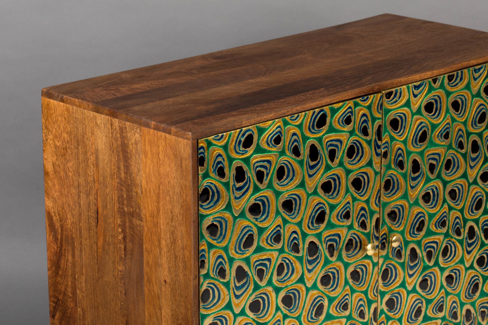 Sideboard Vintage Meena Mangoholz Metall Peacock