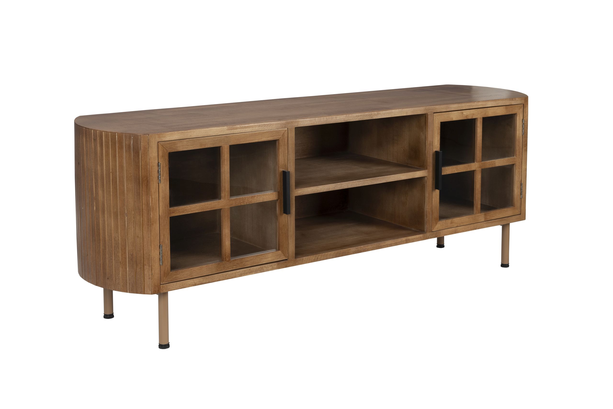 Retro TV-Board Sideboard Yaz Oval mit Sprossenkorpus